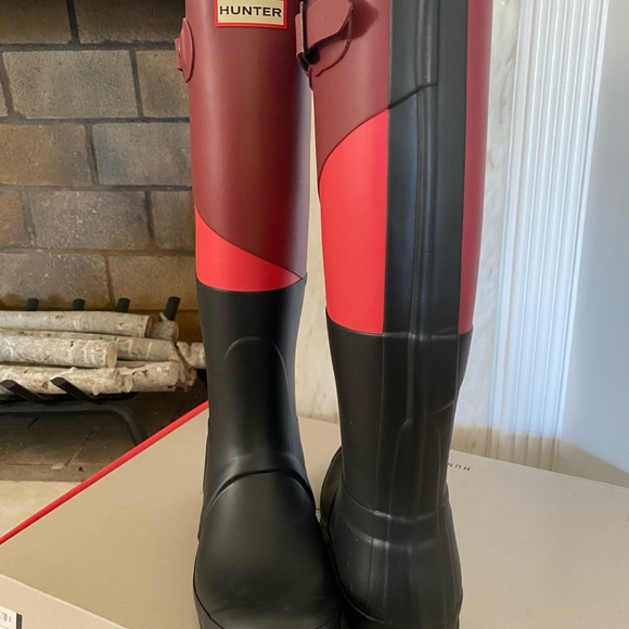Hunter Asymmetric Colorblock Welly Boot LIKE NEW - Picture 7 of 10